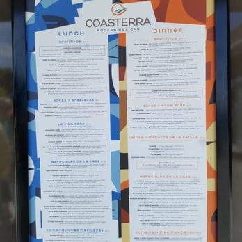 Coasterra - Menu up front if you don't know what specials await for you (Just go in there!) - Mexican Near Me - San Diego, California Coasterra - Menu up front if you don't know what specials await for you (Just go in there!) - Mexican Near Me - San Diego, California