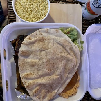 Mr. Kabob Fresh Mediterranean Grill - Grilled chicken To go order, shown with the rice it comes with. - Mediterranean Near Me - Temecula, California Mr. Kabob Fresh Mediterranean Grill - Grilled chicken To go order, shown with the rice it comes with. - Mediterranean Near Me - Temecula, California