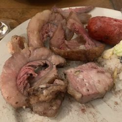 More fatty meat cut away