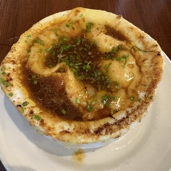 Le Bouillon - French onion soup. very tasty! I already used my spoon to stab the cheese so pardon that! - French Near Me - Omaha, Nebraska Le Bouillon - French onion soup. very tasty! I already used my spoon to stab the cheese so pardon that! - French Near Me - Omaha, Nebraska