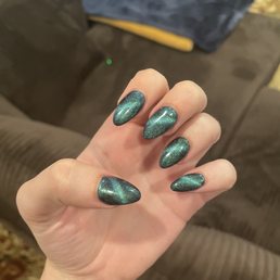Gel Acrylic Nail with Cat Eye Polish Add On Gel Acrylic Nail with Cat Eye Polish Add On