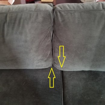 Living Spaces - Seat cushions and back cushions do not align - another example of the poor quality. - Furniture Stores Near Me - Summerlin, Nevada