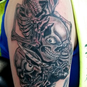 DragonsBane Tattoo - Black n Gray skulls - Tattoo Near Me - Lafayette, Indiana DragonsBane Tattoo - Black n Gray skulls - Tattoo Near Me - Lafayette, Indiana