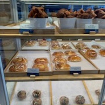 Paris Baguette - Sweet Potato Bread Left, Chocolate Cream Bread right, Vegan Blueberry Muffin bottom left and Vegan chocolate chip muffin bottom right - Bakeries Near Me - Springfield, Virginia