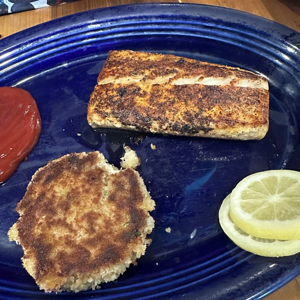 The Reef - Mahi Mahi and crab cake came - Seafood Near Me - Biloxi, Mississippi
