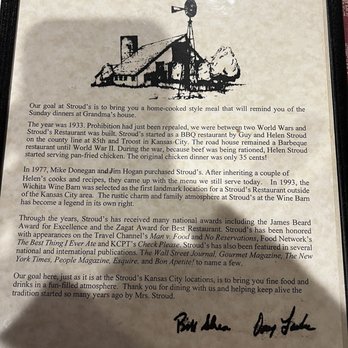 Stroud's Restaurant & Bar - History of restaurant - American Near Me - Wichita, Kansas Stroud's Restaurant & Bar - History of restaurant - American Near Me - Wichita, Kansas