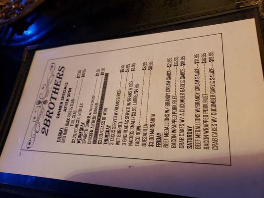 Menu photo 5 2 Brothers Bar & Restaurant Decatur, IN Menu photo 5 2 Brothers Bar & Restaurant Decatur, IN