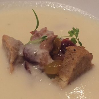 The Compound Restaurant - Soup w/ fruitcake - New American Near Me - Santa Fe, New Mexico
