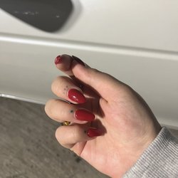 Tina’s Nail Salon - Red acrylic fill 10/10