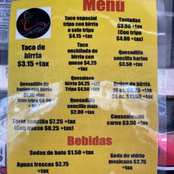 Tacos El Parejita - April 2023 Menu