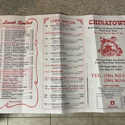 China Town Chinese Restaurant - Specials menu