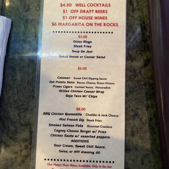 Bumpers Grill and Bar - Happy Hour menu - American Near Me - Fairview, Oregon
