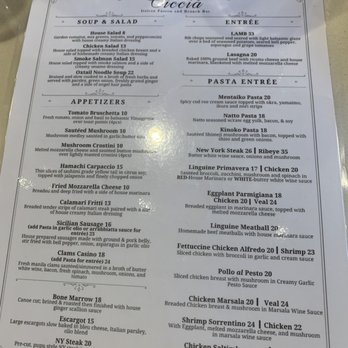 La Ciccia - Menu - Italian Near Me - Honolulu, Hawaii