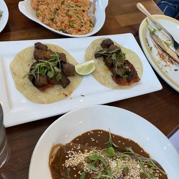 Cascabel - Mexican style rice, sirloin steak Taco, chicken mole enchilada - Cocktail Bars Near Me - Los Angeles, California Cascabel - Mexican style rice, sirloin steak Taco, chicken mole enchilada - Cocktail Bars Near Me - Los Angeles, California