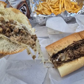 South Philly Experience - Cheesesteak "wit" onions and provolone  Whiz Fries - Cheesesteaks Near Me - Los Angeles, California