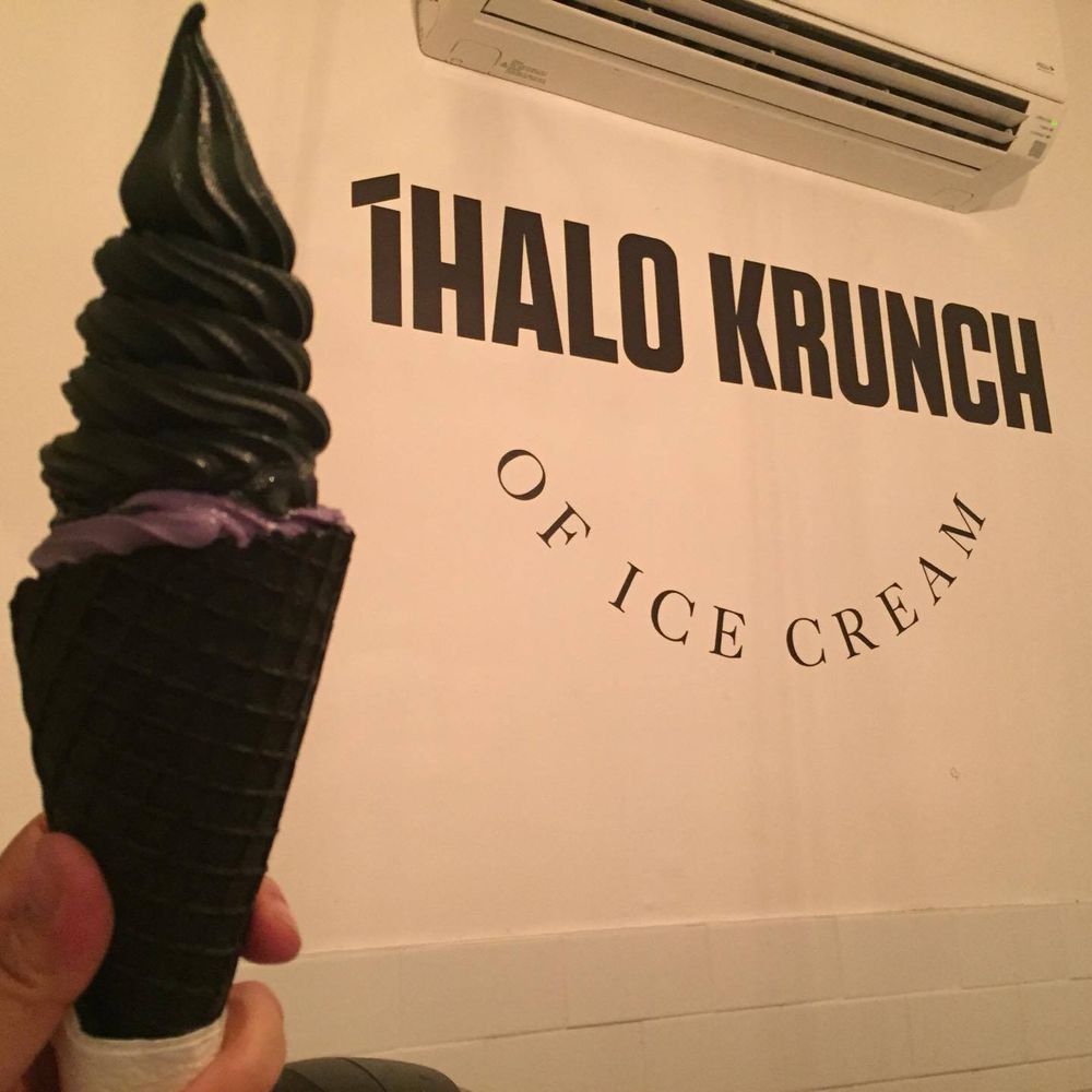 iHalo Krunch - Charcoal and ube soft serve ice cream. - Ice Cream & Frozen Yogurt Near Me - Toronto, Ontario iHalo Krunch - Charcoal and ube soft serve ice cream. - Ice Cream & Frozen Yogurt Near Me - Toronto, Ontario