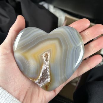 South Park Pottery - Agate heart with drusy - Arts & Crafts Near Me - Fairplay, Colorado