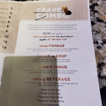 The Melting Pot - Crave combo feb 2020 - Fondue Near Me - Edmonton, Alberta