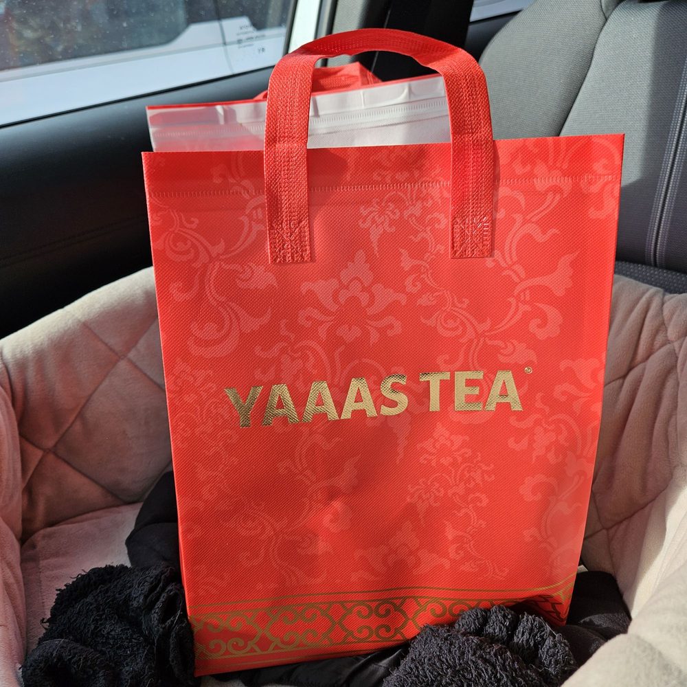 YAAAS TEA - Stony Brook - Pretty bag that my drinks and food came in. - Bubble Tea Near Me - Stony Brook, New York YAAAS TEA - Stony Brook - Pretty bag that my drinks and food came in. - Bubble Tea Near Me - Stony Brook, New York