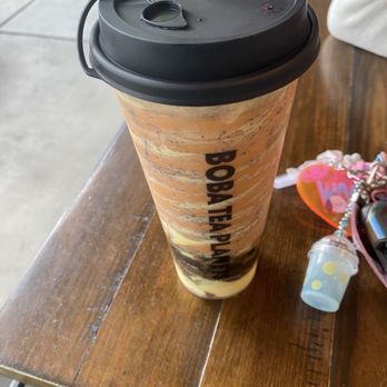 Boba Tea Planets - Thai Tea with Oreo Brulee - Waffles Near Me - Santa Ana, California Boba Tea Planets - Thai Tea with Oreo Brulee - Waffles Near Me - Santa Ana, California