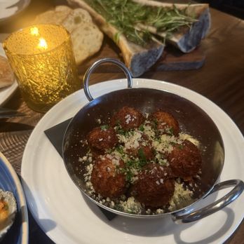 Warehouse 72 - Black Truffle Arancini - New American Near Me - Houston, Texas Warehouse 72 - Black Truffle Arancini - New American Near Me - Houston, Texas