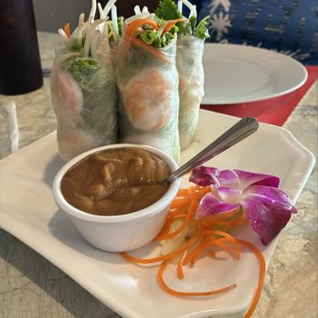 Thai Taste 2 - Shrimp summer roll with sweet and spicy dipping sauce. - Thai Near Me - Bonita, California