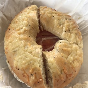 Bagel Street Cafe - Asiago bagel with cream cheese, onion and tomatoes - Bagels Near Me - Tracy, California Bagel Street Cafe - Asiago bagel with cream cheese, onion and tomatoes - Bagels Near Me - Tracy, California