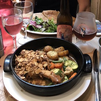 La Jacobine - Tagine with duck, dates and almonds. Spectacular.  Beer: sans-culotte l'ambrée - Tea Rooms Near Me - Paris, 75