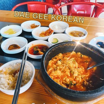 Dae Gee Korean Bbq - Soon Dooboo Cheegae 8 preset side dish Rice - Korean Near Me - Fort Collins, Colorado