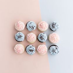 Crave Cookies & Cupcakes - Oh Baby! Pink and blue mini cupcake assortment