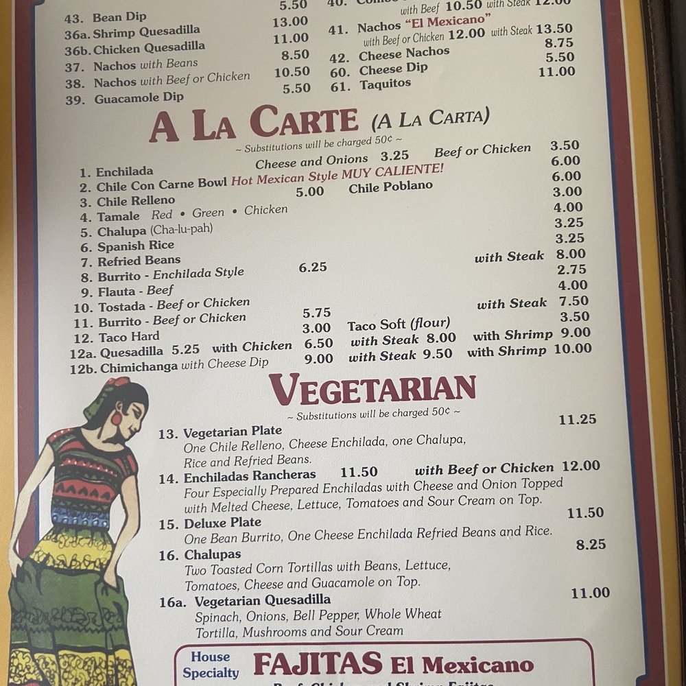 EL Mexicano - Menu - Mexican Near Me - LaPlace, Louisiana
