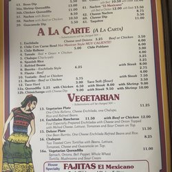 EL Mexicano - Menu