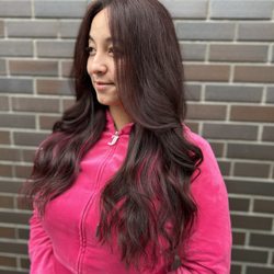 Hairself Extensions - Custom magenta color and weft extensions