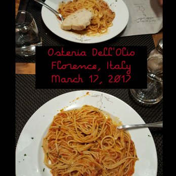Osteria dell'Olio - Spicy Spaghetti (one is gluten-free) - Tuscan Near Me - Florence, FI