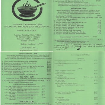 Pho Viet - MENU - Vietnamese Near Me - Washington, DC, District of Columbia