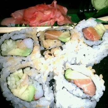 Fuji - What remained of my boyfriend & I's takeout sushi order (cali roll & salmon avocado) - Sushi Bars Near Me - Torrington, Connecticut