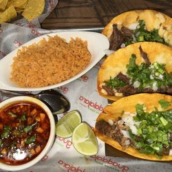 Guadalajara Mexican Grill - Birria Quesadilla on corn tortilla with consume
