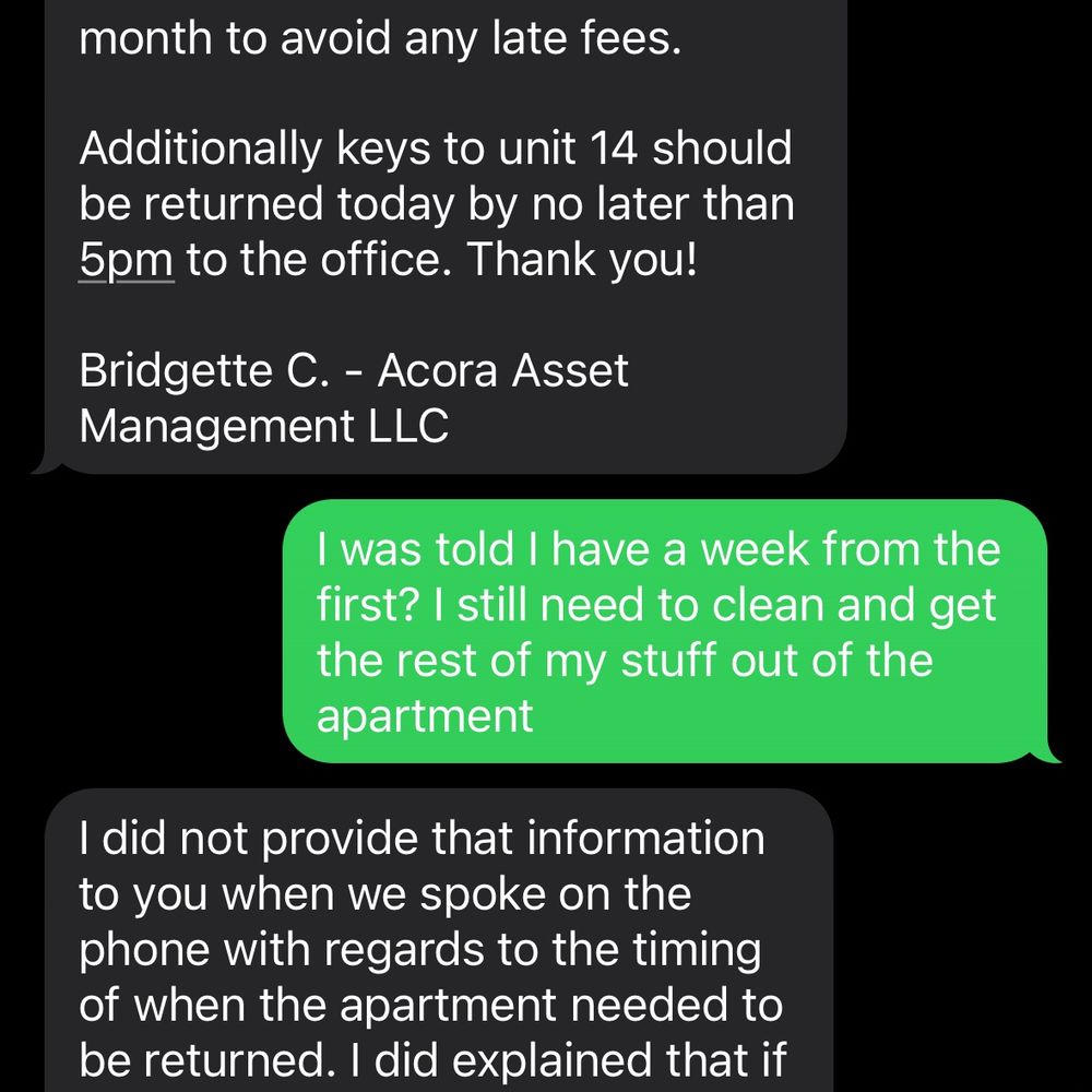 Acora Asset Management - Being told I have until end of June 2nd to turn in keys - Property Management Near Me - Phoenix, Arizona Acora Asset Management - Being told I have until end of June 2nd to turn in keys - Property Management Near Me - Phoenix, Arizona