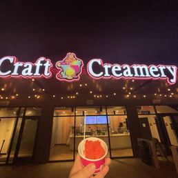 Exterior outside entrance of Craft Creamery - Strawberry sorbet - Las Vegas, Nevada Exterior outside entrance of Craft Creamery - Strawberry sorbet - Las Vegas, Nevada