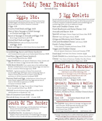 Menu photo 8 Teddy Bear Restaurant Big Bear Lake, CA