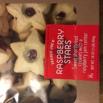 Trader Joe's - ~18 raspberry star cookies in a box - Grocery Near Me - Pacific Grove, California