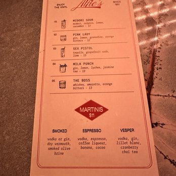 Alfies Hifi - Menu - Lounges Near Me - Orlando, Florida Alfies Hifi - Menu - Lounges Near Me - Orlando, Florida
