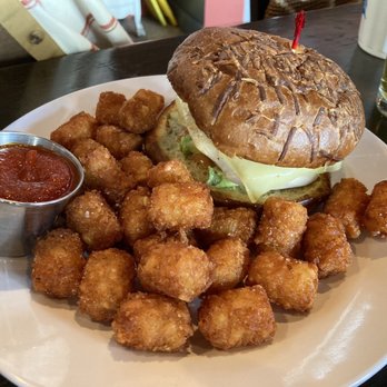 The Blue Duck - Roasted Chicken Club with Tots and house ketchup - Sandwiches Near Me - Maplewood, Missouri The Blue Duck - Roasted Chicken Club with Tots and house ketchup - Sandwiches Near Me - Maplewood, Missouri