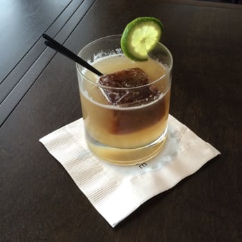 Cedar + Stone, Urban Table - å Ya Dontcha Know: rum, almond syrup, lime juice, black walnut bitters, espresso ice cube - New American Near Me - Bloomington, Minnesota
