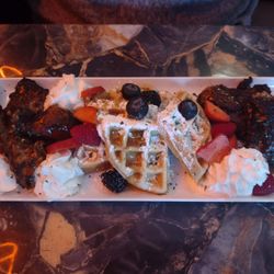 Flavor Caribbean Cuisine - Jerk Chicken and Waffles