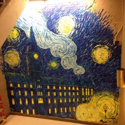 Georgetown University Library - Wall mural in the stair well between 2nd and 3rd floors.