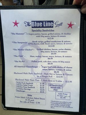 Menu photo 5 The Blue Line Grill Tellico Plains, TN Menu photo 5 The Blue Line Grill Tellico Plains, TN