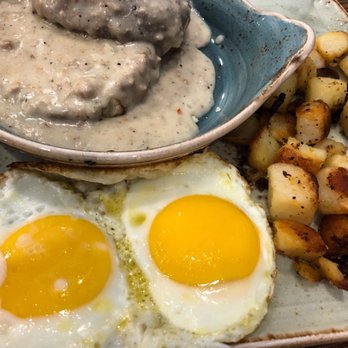 First Watch - Biscuits & Turkey Sausage Gravy with eggs and hashbrowns - Breakfast & Brunch Near Me - Sunrise, Florida First Watch - Biscuits & Turkey Sausage Gravy with eggs and hashbrowns - Breakfast & Brunch Near Me - Sunrise, Florida