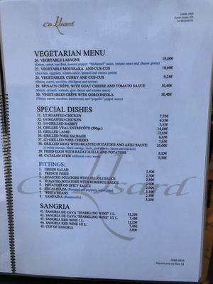 Menu photo 2 Ca L’lsard Calella, B Menu photo 2 Ca L’lsard Calella, B