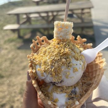 Tizzy K’s Cereal Ice Cream - Cookies and creme scoop and Buncha Crunch scoop - Ice Cream & Frozen Yogurt Near Me - Providence, Rhode Island